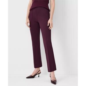 Ann Taylor The Pull On Kick Crop Twill Pants Size Medium Petite Burgundy NWT